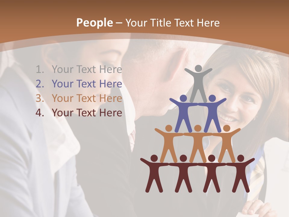 Confident Businesswoman Handing Co-Worker Business Card In Meeting PowerPoint Template