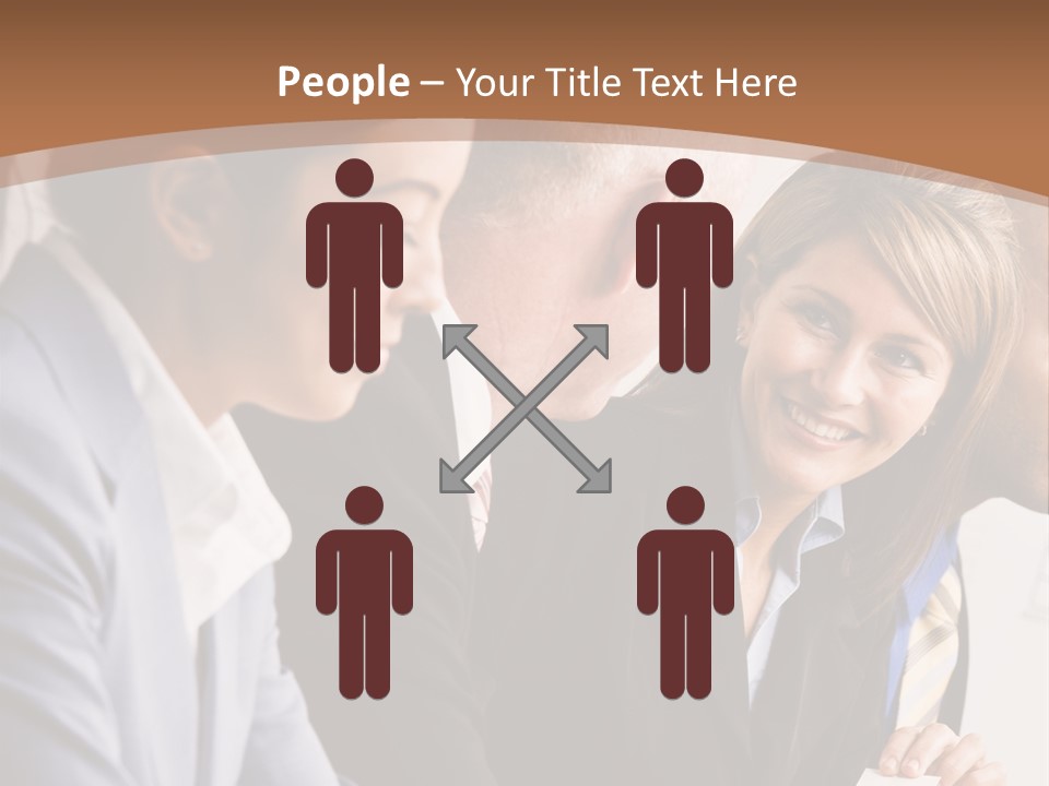 Confident Businesswoman Handing Co-Worker Business Card In Meeting PowerPoint Template