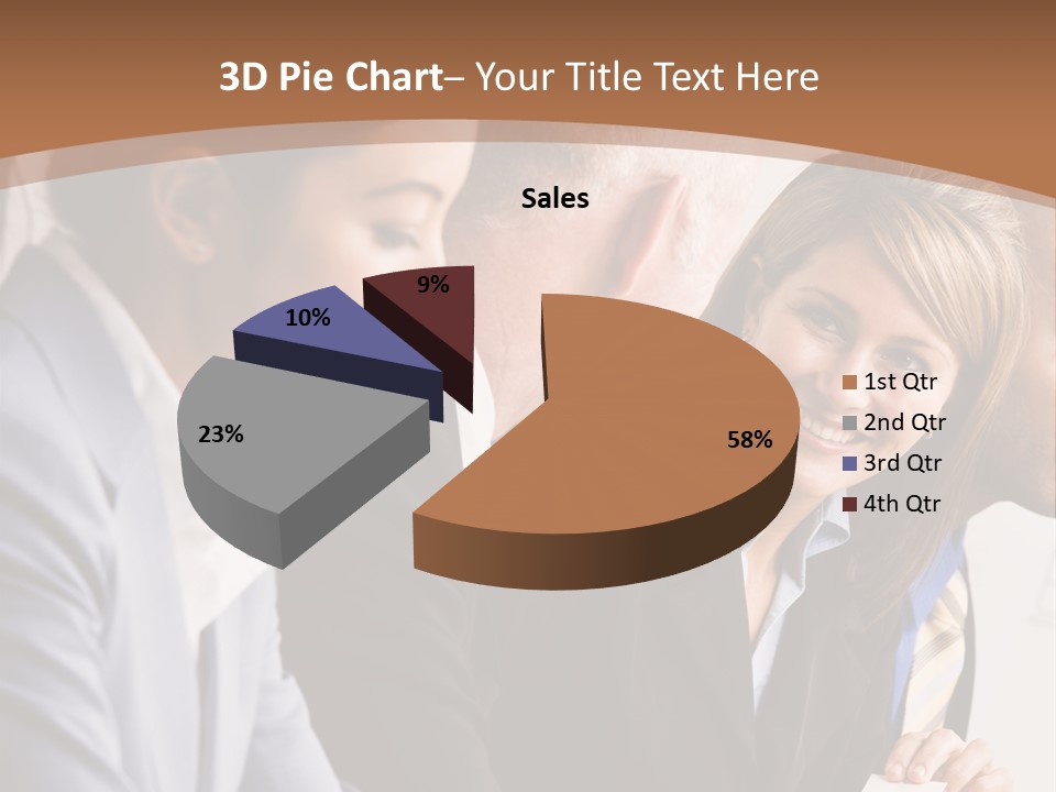 Confident Businesswoman Handing Co-Worker Business Card In Meeting PowerPoint Template