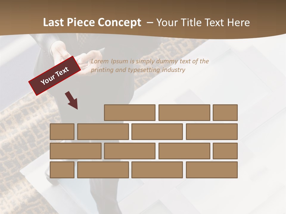 A Man In A Suit Is Looking Down At His Cell Phone PowerPoint Template