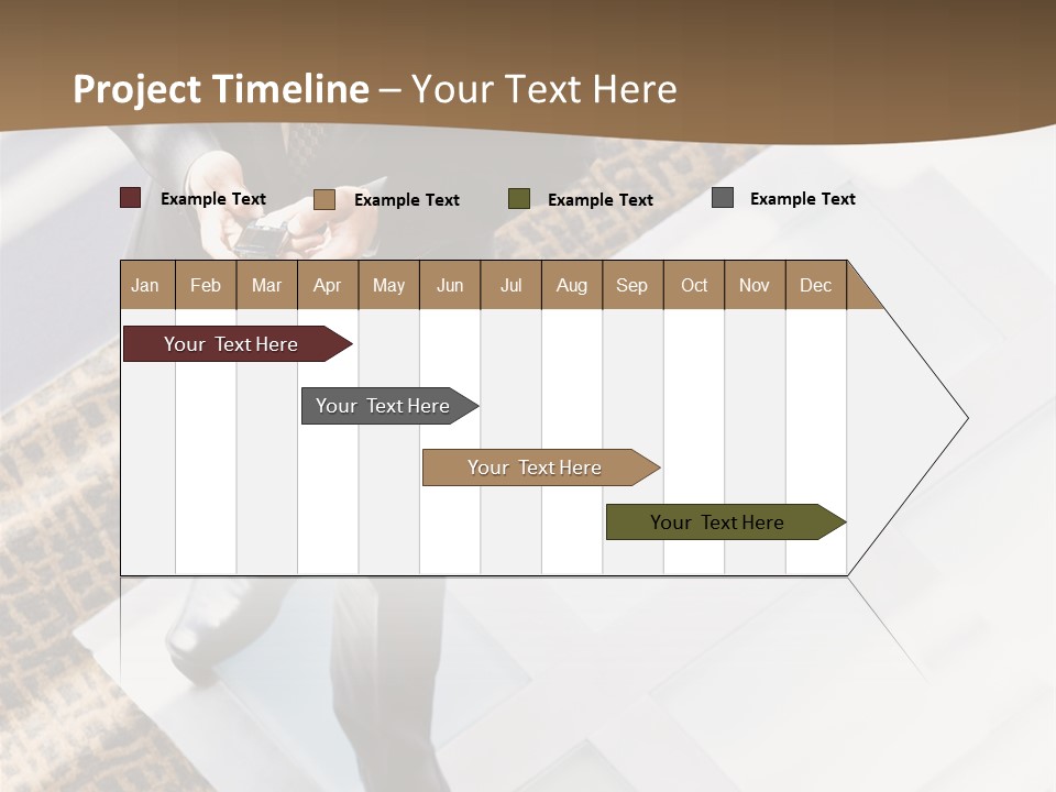 A Man In A Suit Is Looking Down At His Cell Phone PowerPoint Template
