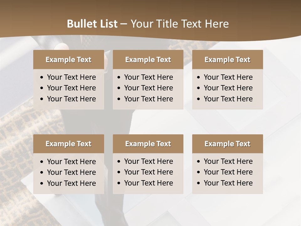 A Man In A Suit Is Looking Down At His Cell Phone PowerPoint Template