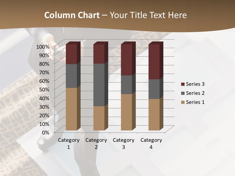 A Man In A Suit Is Looking Down At His Cell Phone PowerPoint Template