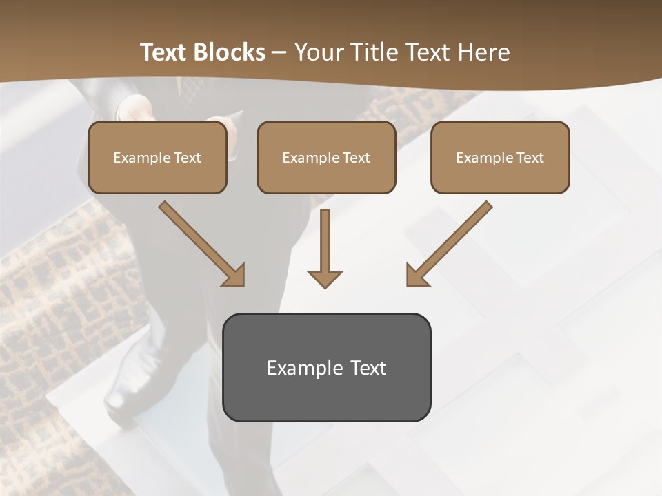 A Man In A Suit Is Looking Down At His Cell Phone PowerPoint Template