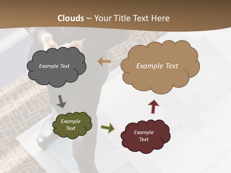 A Man In A Suit Is Looking Down At His Cell Phone PowerPoint Template