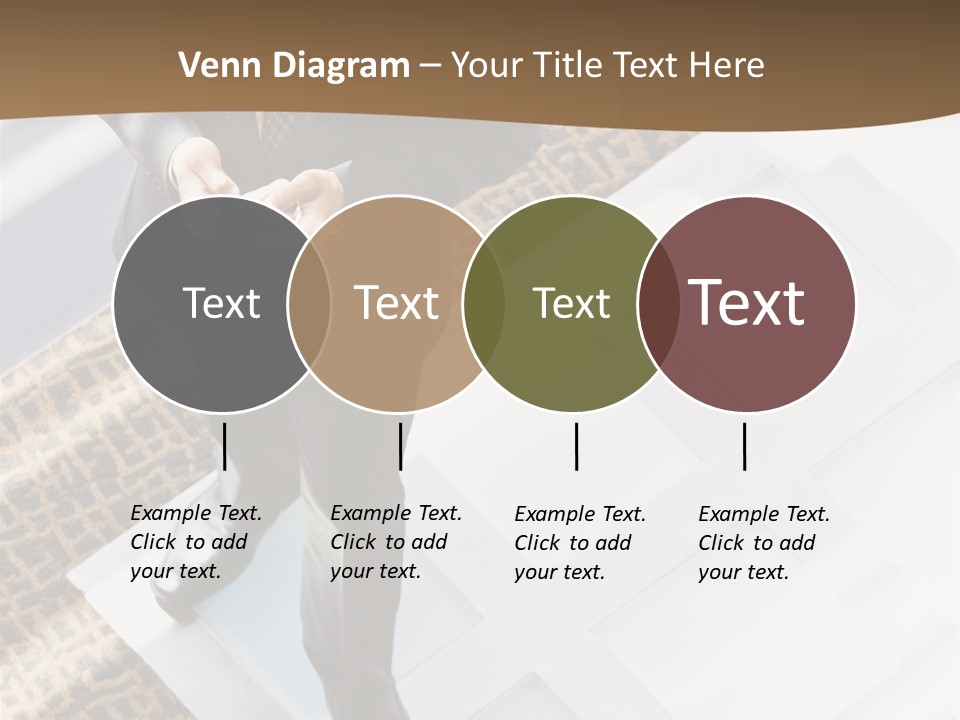 A Man In A Suit Is Looking Down At His Cell Phone PowerPoint Template