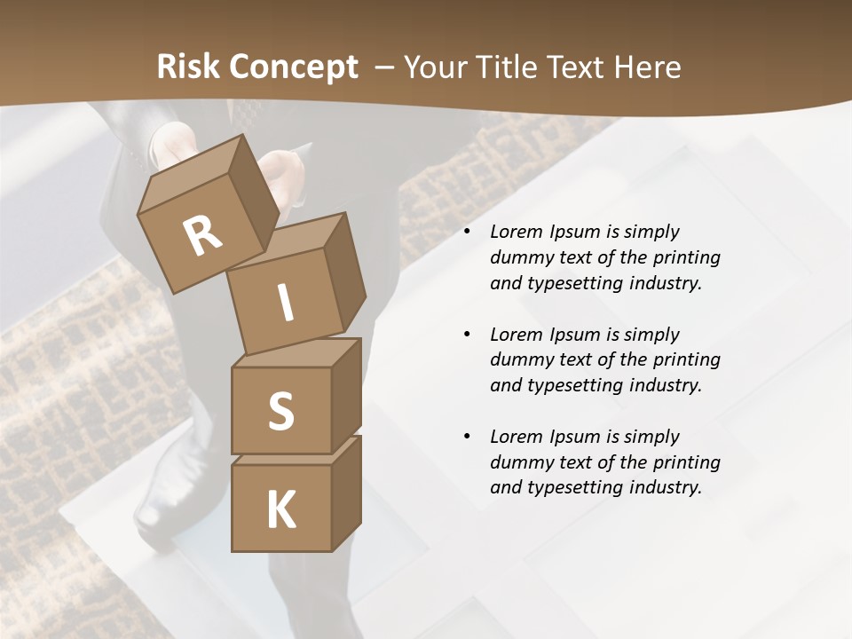 A Man In A Suit Is Looking Down At His Cell Phone PowerPoint Template