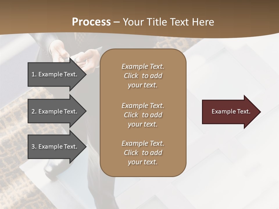A Man In A Suit Is Looking Down At His Cell Phone PowerPoint Template