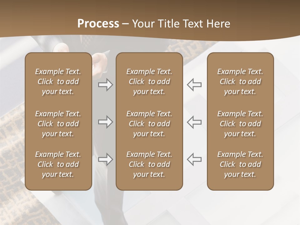 A Man In A Suit Is Looking Down At His Cell Phone PowerPoint Template