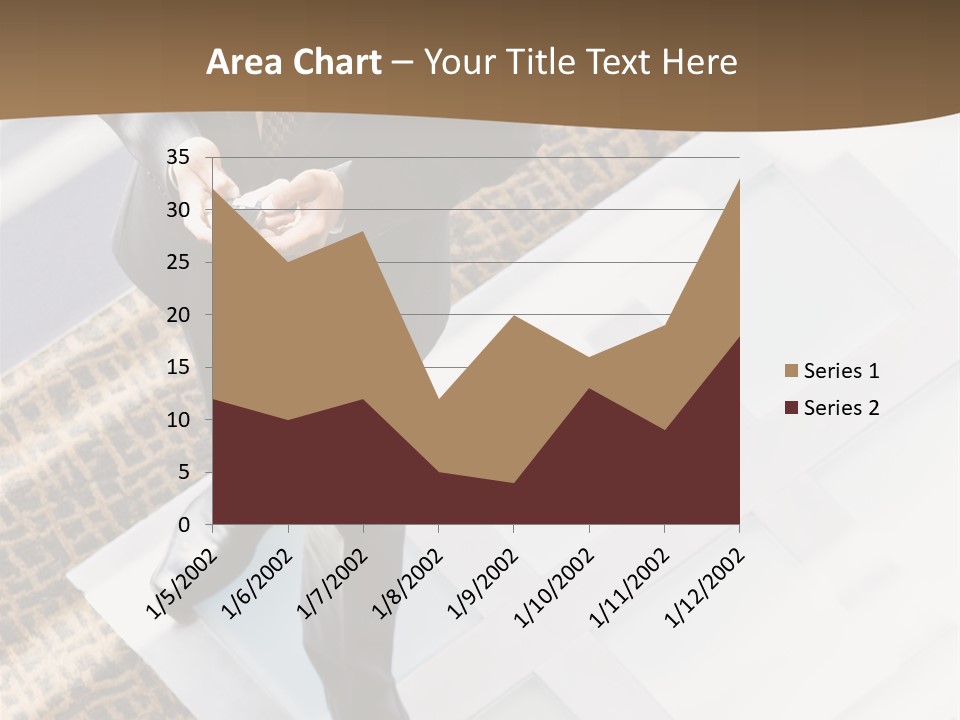 A Man In A Suit Is Looking Down At His Cell Phone PowerPoint Template