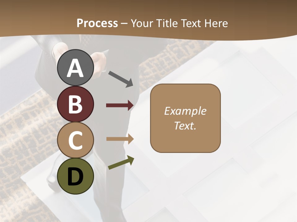 A Man In A Suit Is Looking Down At His Cell Phone PowerPoint Template
