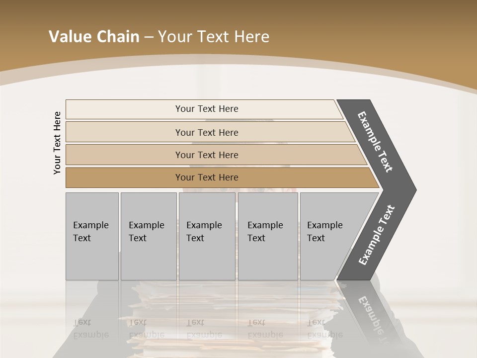 Overworked, Frustrated Businessman Looking At Pile Of File Folders PowerPoint Template