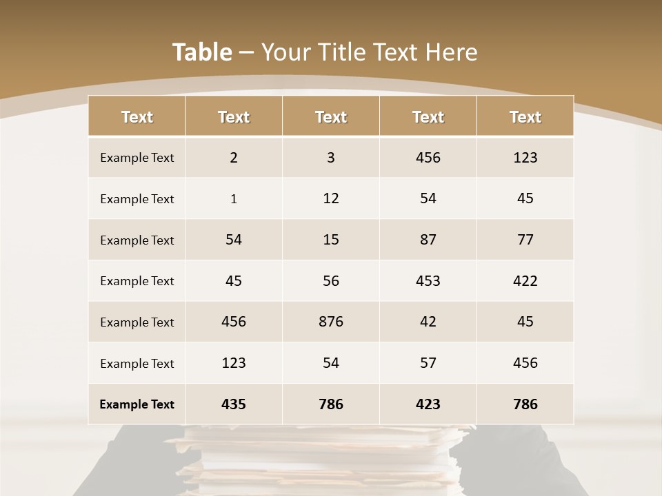 Overworked, Frustrated Businessman Looking At Pile Of File Folders PowerPoint Template