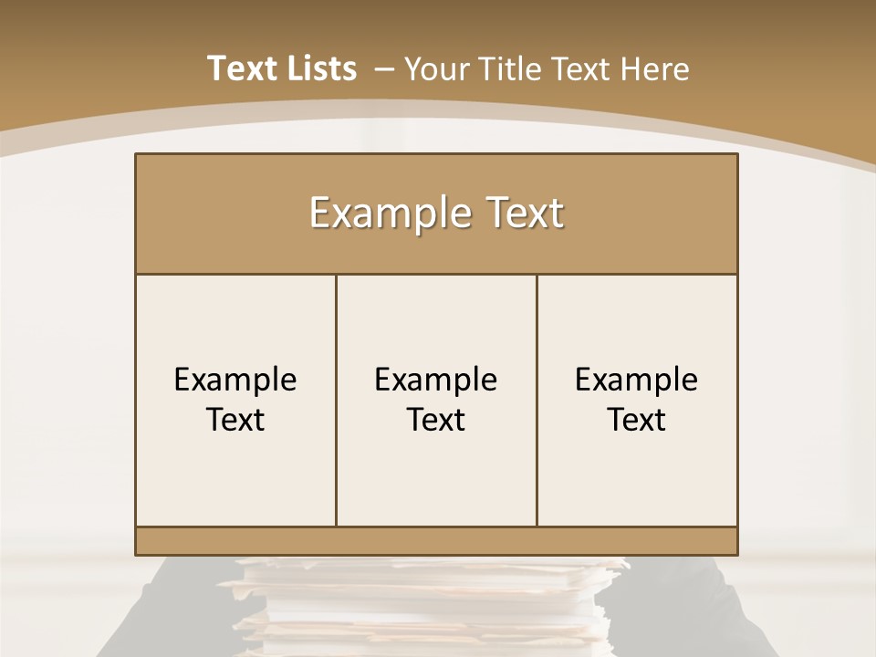 Overworked, Frustrated Businessman Looking At Pile Of File Folders PowerPoint Template