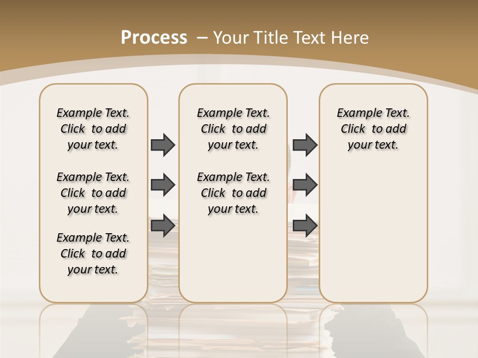 Overworked, Frustrated Businessman Looking At Pile Of File Folders PowerPoint Template