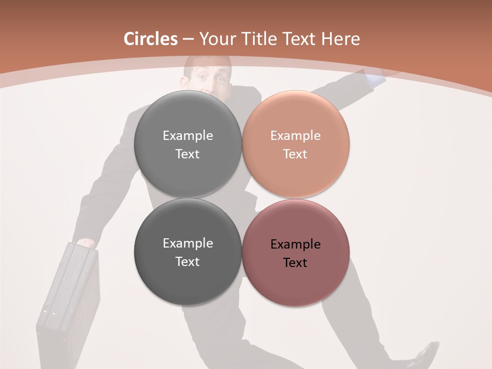 Excited Businessman With Briefcase Jumping In Mid-Air Cheering And Celebrating His Success PowerPoint Template