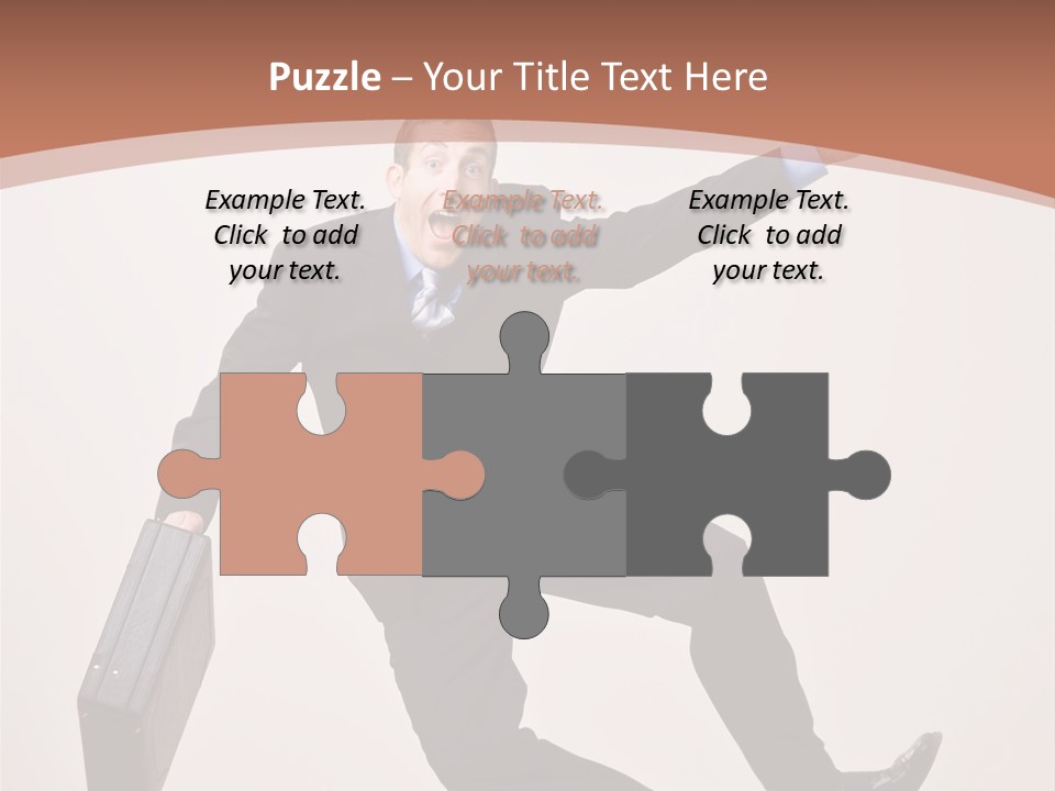 Excited Businessman With Briefcase Jumping In Mid-Air Cheering And Celebrating His Success PowerPoint Template