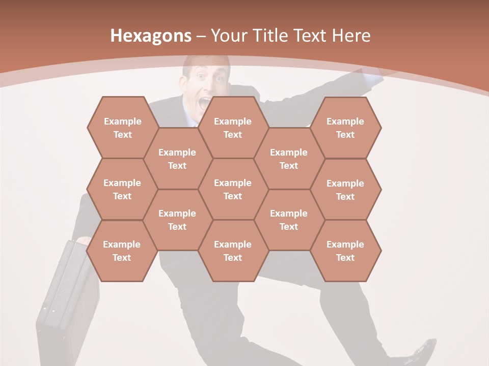 Excited Businessman With Briefcase Jumping In Mid-Air Cheering And Celebrating His Success PowerPoint Template