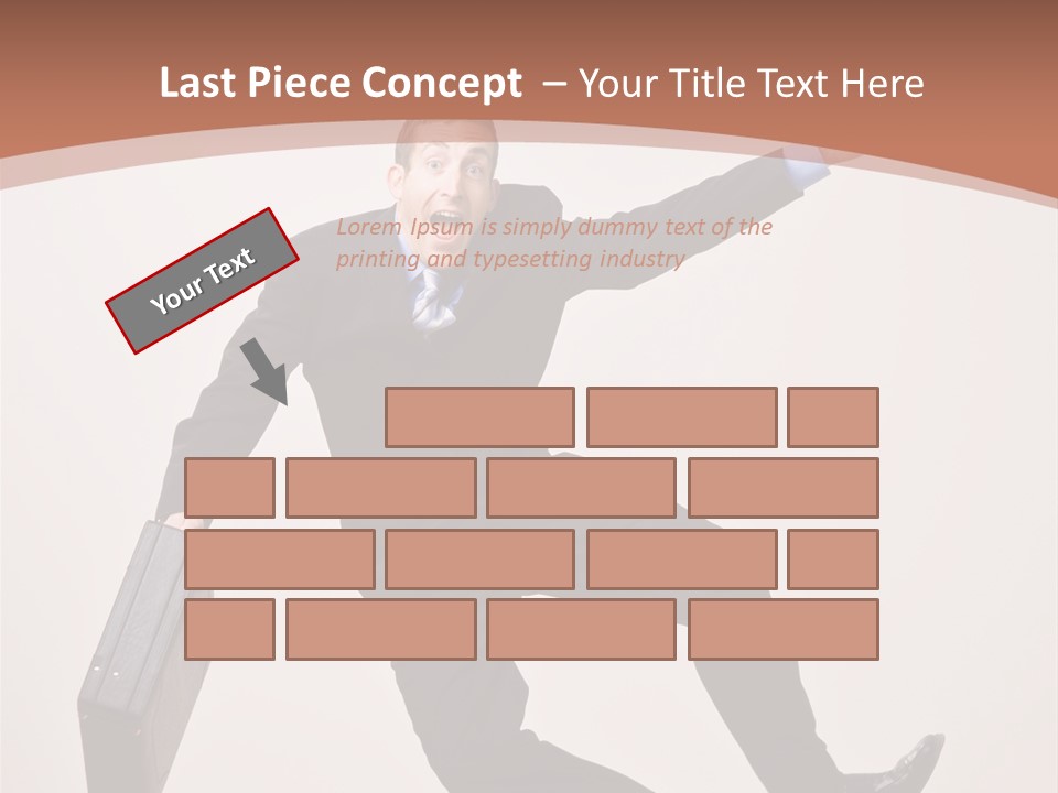 Excited Businessman With Briefcase Jumping In Mid-Air Cheering And Celebrating His Success PowerPoint Template