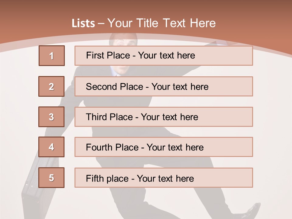 Excited Businessman With Briefcase Jumping In Mid-Air Cheering And Celebrating His Success PowerPoint Template