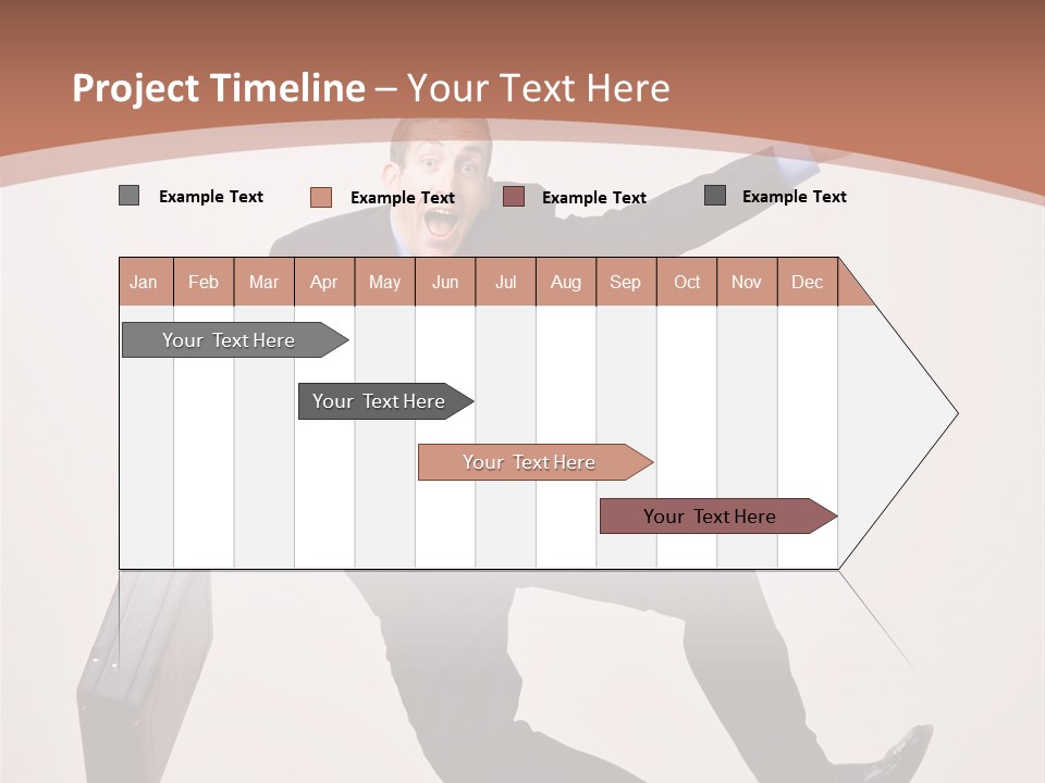 Excited Businessman With Briefcase Jumping In Mid-Air Cheering And Celebrating His Success PowerPoint Template