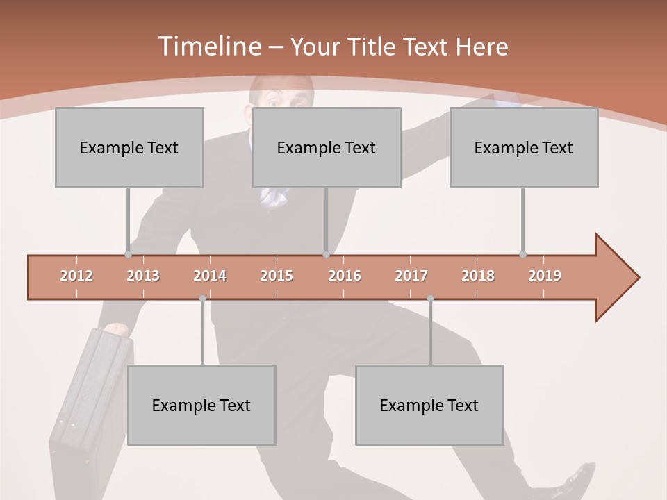 Excited Businessman With Briefcase Jumping In Mid-Air Cheering And Celebrating His Success PowerPoint Template