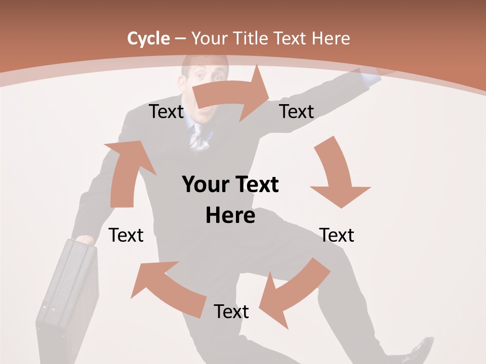 Excited Businessman With Briefcase Jumping In Mid-Air Cheering And Celebrating His Success PowerPoint Template
