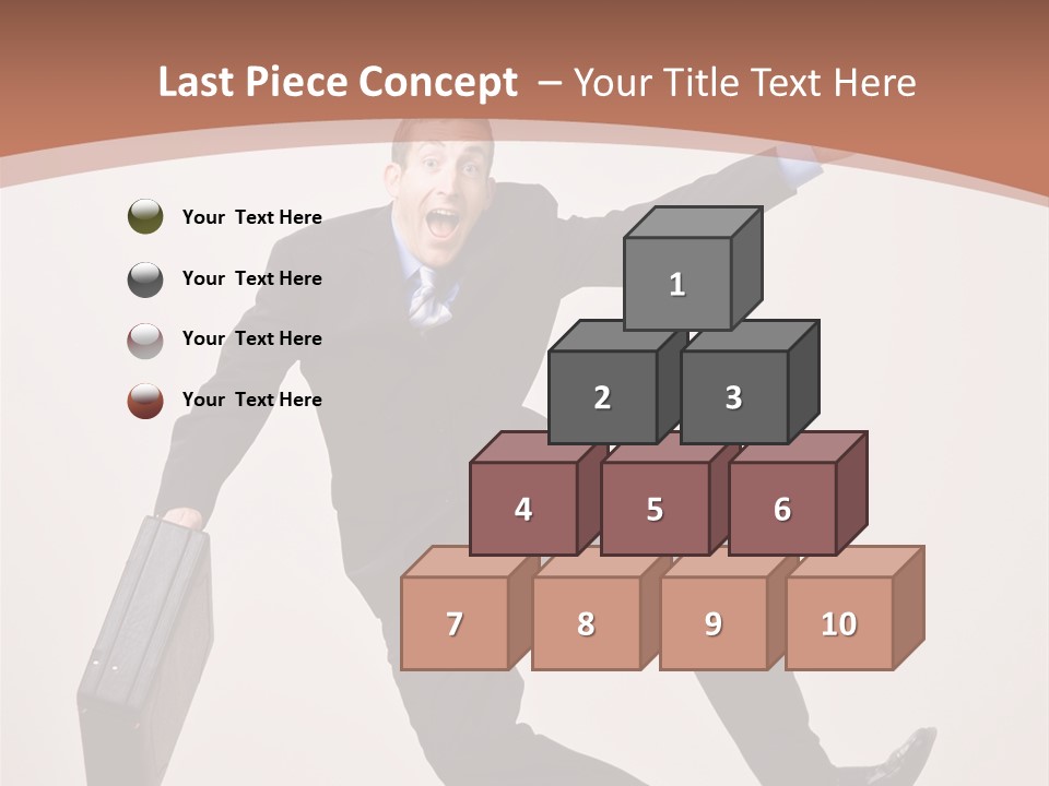 Excited Businessman With Briefcase Jumping In Mid-Air Cheering And Celebrating His Success PowerPoint Template