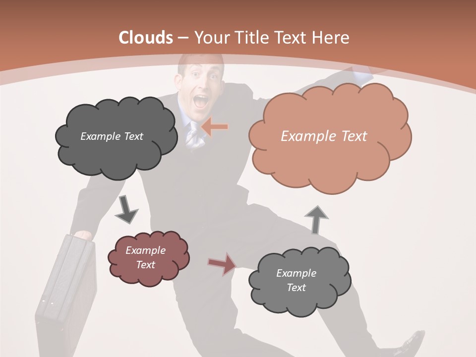 Excited Businessman With Briefcase Jumping In Mid-Air Cheering And Celebrating His Success PowerPoint Template