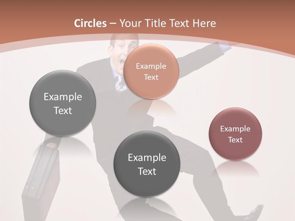 Excited Businessman With Briefcase Jumping In Mid-Air Cheering And Celebrating His Success PowerPoint Template