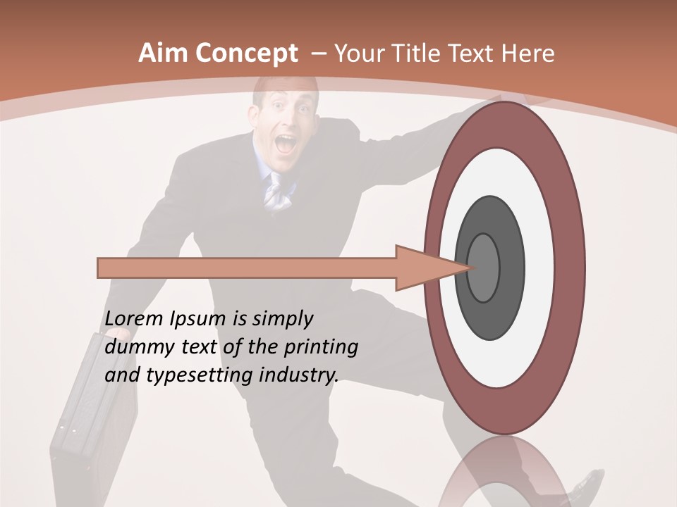 Excited Businessman With Briefcase Jumping In Mid-Air Cheering And Celebrating His Success PowerPoint Template