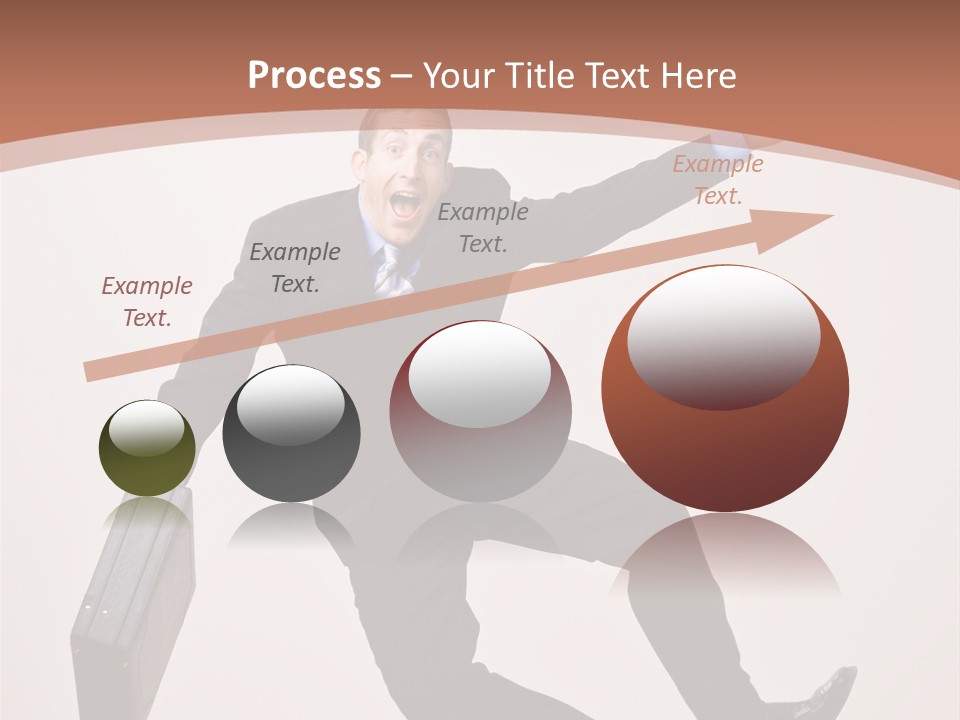 Excited Businessman With Briefcase Jumping In Mid-Air Cheering And Celebrating His Success PowerPoint Template