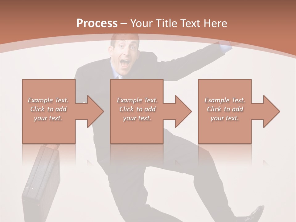 Excited Businessman With Briefcase Jumping In Mid-Air Cheering And Celebrating His Success PowerPoint Template