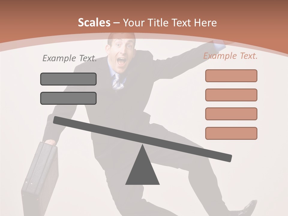 Excited Businessman With Briefcase Jumping In Mid-Air Cheering And Celebrating His Success PowerPoint Template