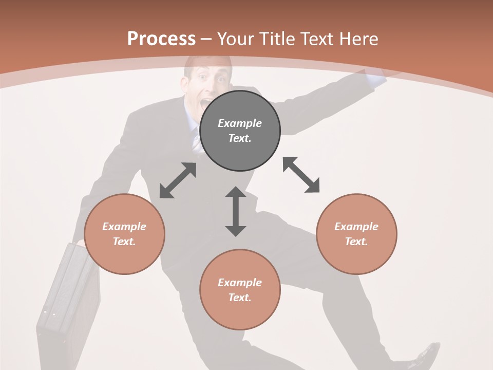 Excited Businessman With Briefcase Jumping In Mid-Air Cheering And Celebrating His Success PowerPoint Template