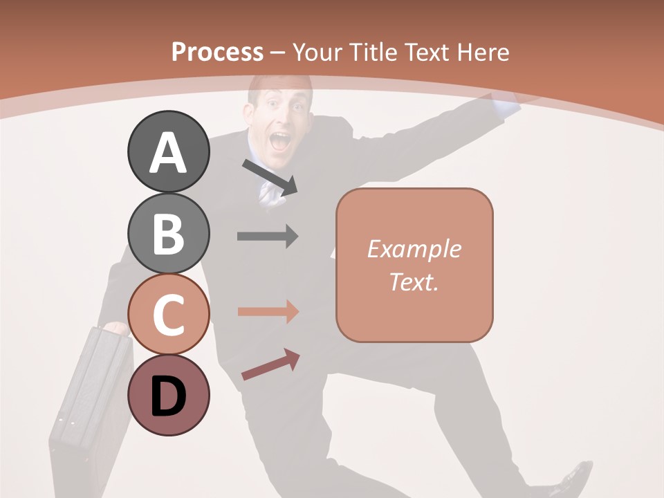 Excited Businessman With Briefcase Jumping In Mid-Air Cheering And Celebrating His Success PowerPoint Template