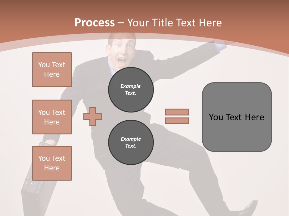 Excited Businessman With Briefcase Jumping In Mid-Air Cheering And Celebrating His Success PowerPoint Template