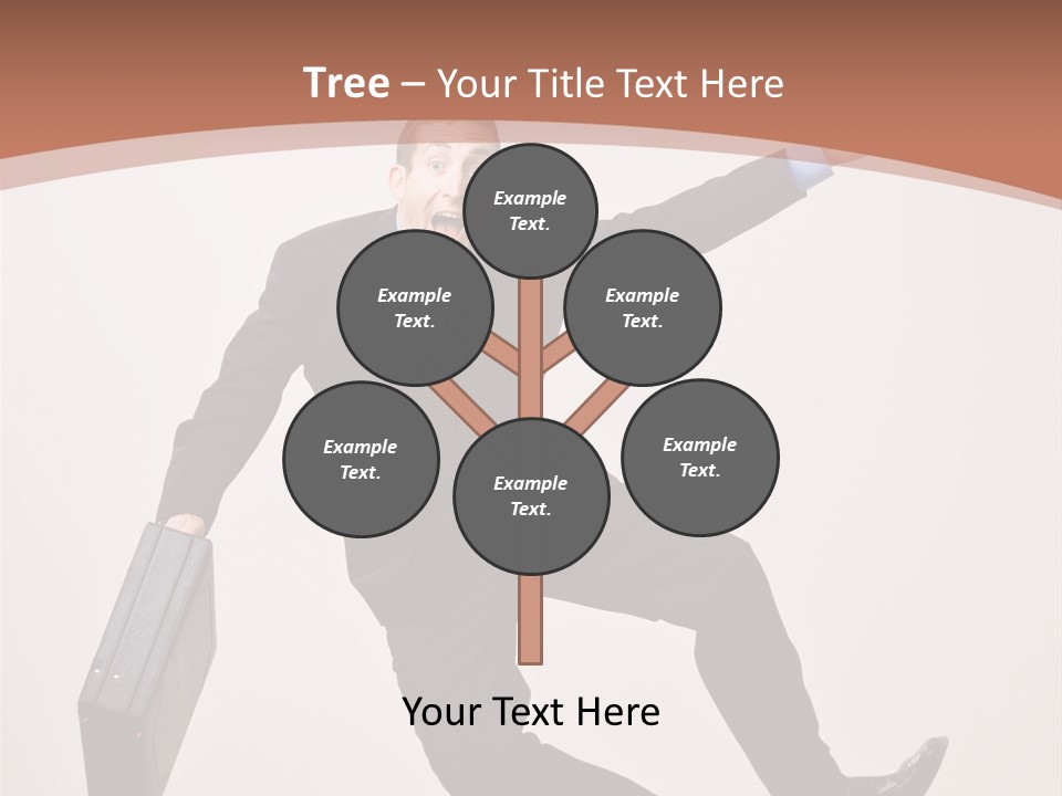 Excited Businessman With Briefcase Jumping In Mid-Air Cheering And Celebrating His Success PowerPoint Template