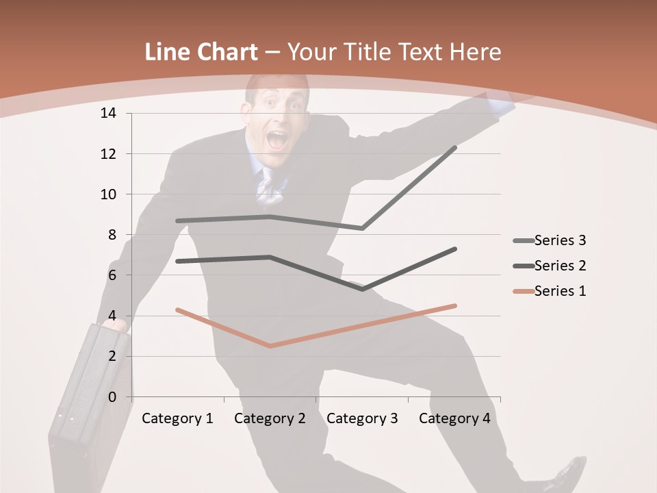 Excited Businessman With Briefcase Jumping In Mid-Air Cheering And Celebrating His Success PowerPoint Template