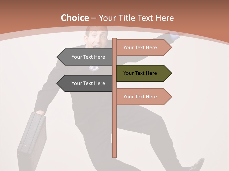 Excited Businessman With Briefcase Jumping In Mid-Air Cheering And Celebrating His Success PowerPoint Template