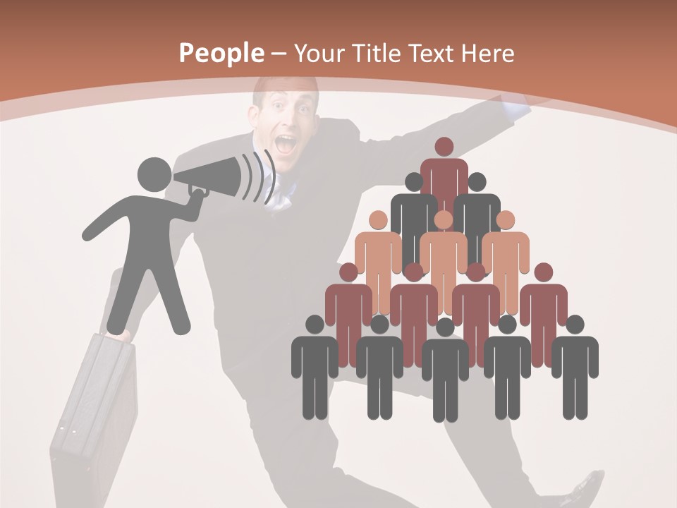 Excited Businessman With Briefcase Jumping In Mid-Air Cheering And Celebrating His Success PowerPoint Template