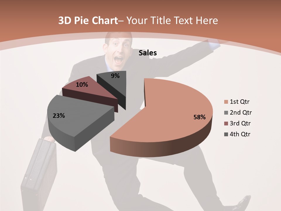 Excited Businessman With Briefcase Jumping In Mid-Air Cheering And Celebrating His Success PowerPoint Template