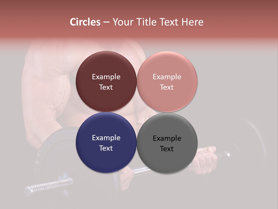 Man With A Bar Weights In Hands Training PowerPoint Template
