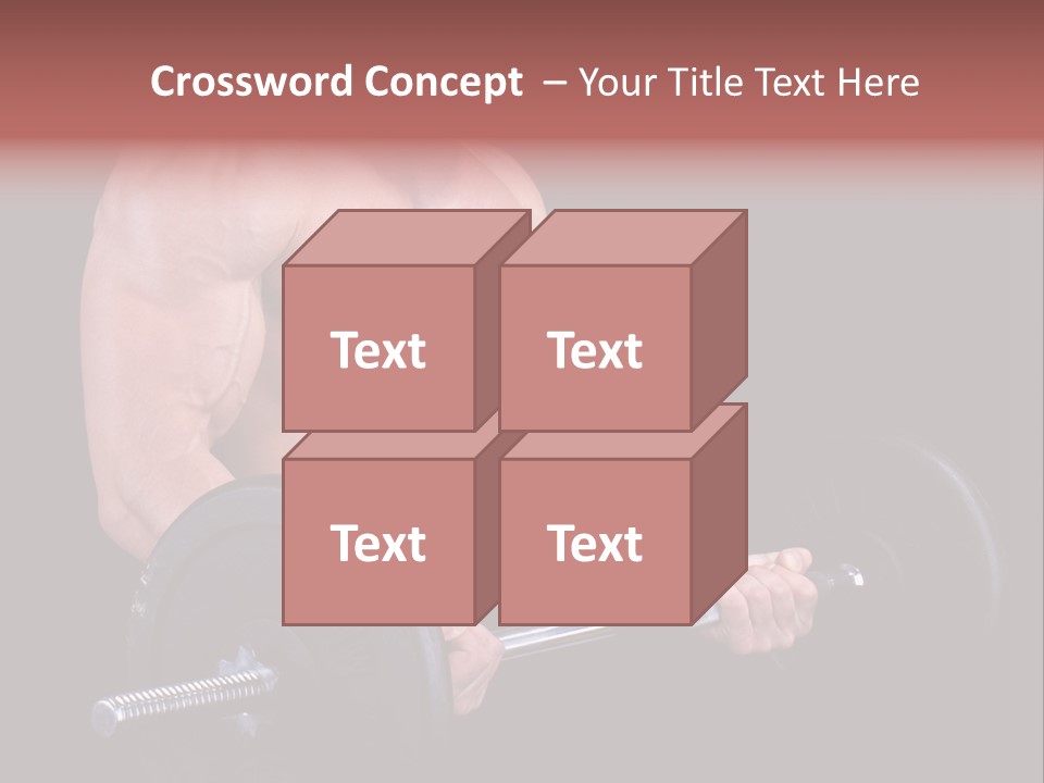 Man With A Bar Weights In Hands Training PowerPoint Template