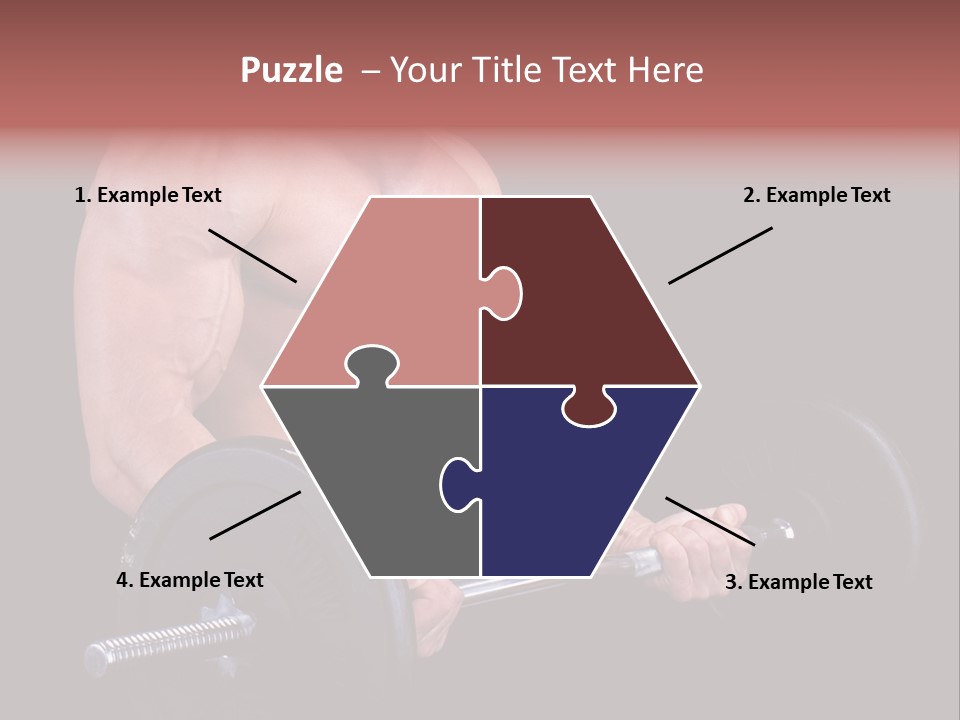 Man With A Bar Weights In Hands Training PowerPoint Template