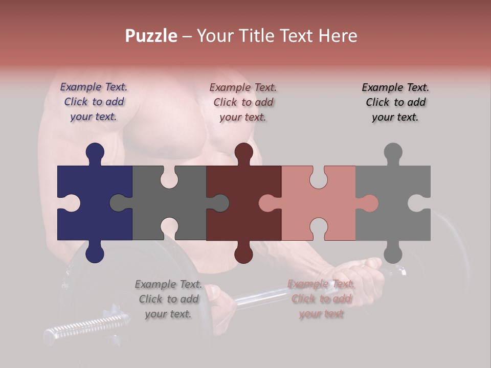 Man With A Bar Weights In Hands Training PowerPoint Template