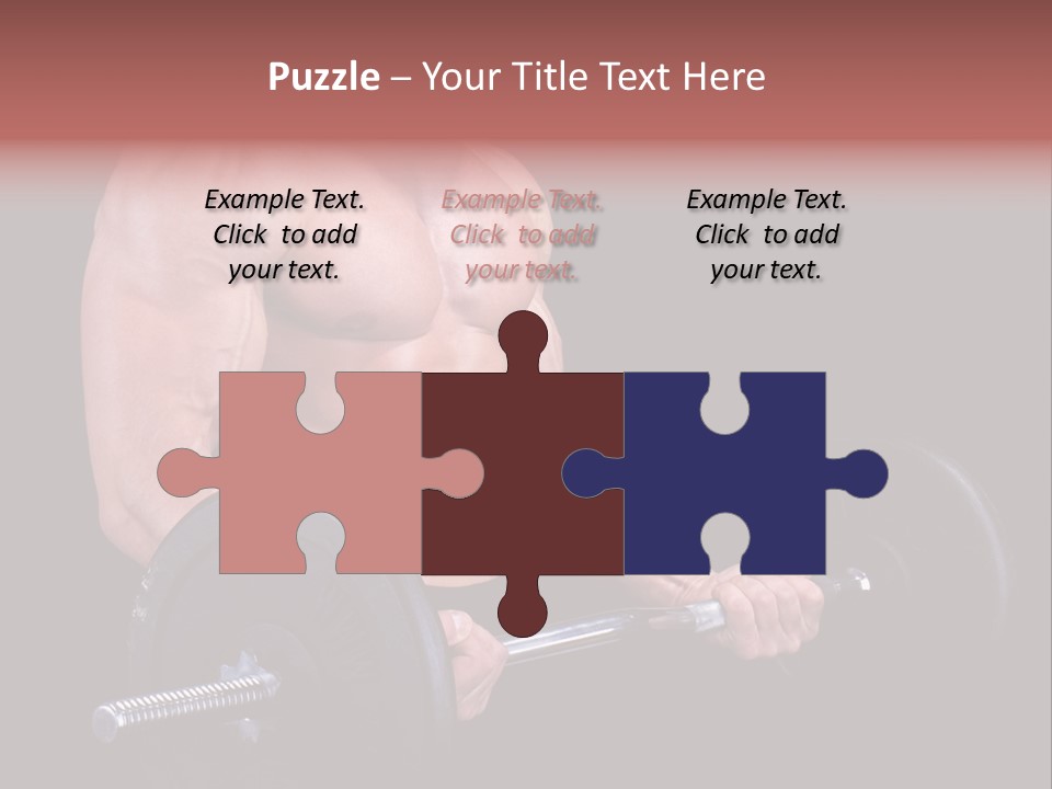 Man With A Bar Weights In Hands Training PowerPoint Template