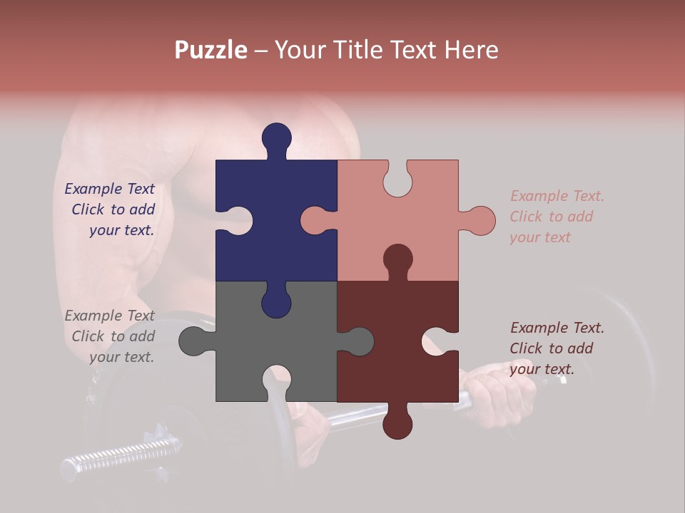 Man With A Bar Weights In Hands Training PowerPoint Template