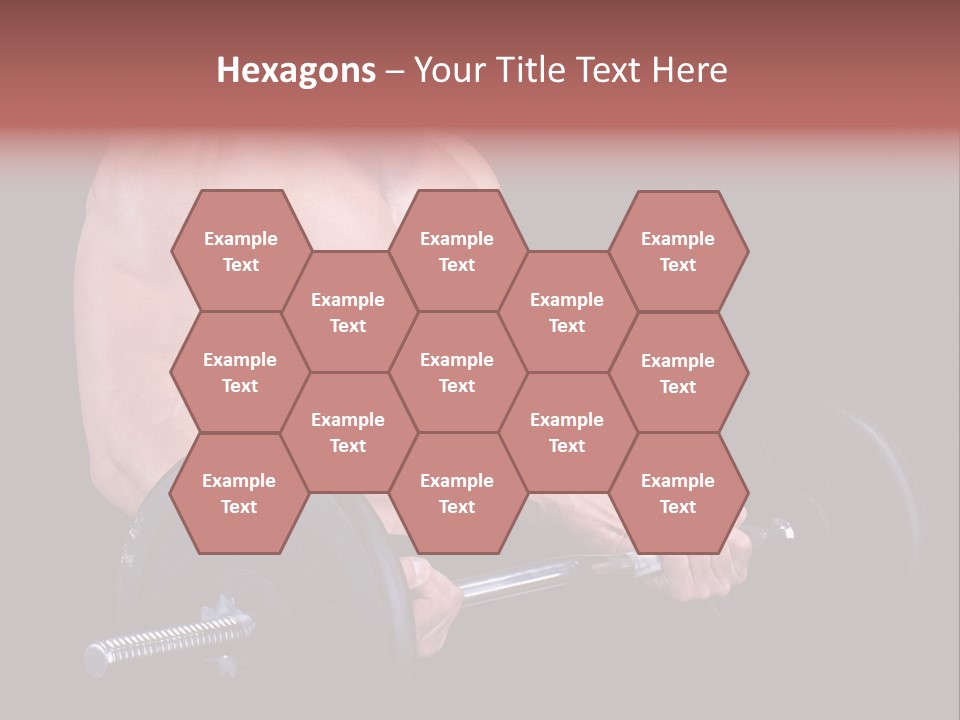 Man With A Bar Weights In Hands Training PowerPoint Template