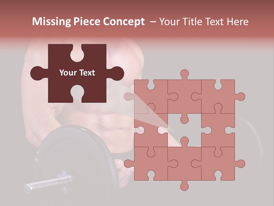 Man With A Bar Weights In Hands Training PowerPoint Template